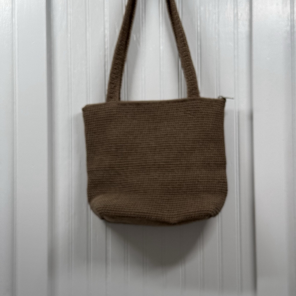 THE SAK Purse Shoulder Bag Taupe Crochet Hobo Double Strap Logo Boho - Picture 3 of 13